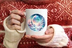 3D Winter Scene with Flowers PNG Product Image 1