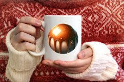 3D Martzipan Winter Scene Round Ornament Sublimation PNG Product Image 1