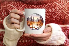 3D Winter Scene Spain Ornament Sublimation PNG Product Image 1