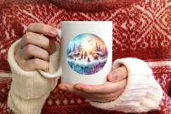 Nativity Winter Christmas Ball Scene Sublimation PNG Product Image 3