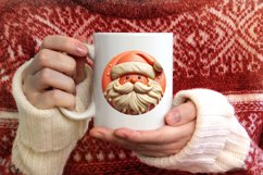 3D Martzipan Santa Round Ornament Sublimation PNG Product Image 4