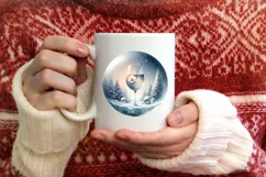 Winter Christmas Ball Scene Champagne Sublimation PNG Product Image 3