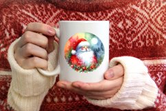 Watercolor Santa Ornament Sublimation PNG Product Image 4