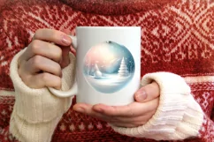 Winter Christmas Ball Scene Sublimation PNG Product Image 4