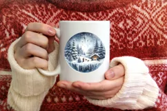 Nativity Winter Christmas Ball Scene Sublimation PNG Product Image 3