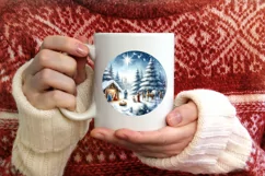 Nativity Winter Christmas Ball Scene Sublimation PNG Product Image 3