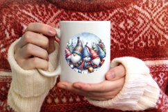 Winter Gnomes Round Ornament Sublimation PNG Product Image 4