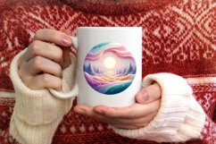 Pastell Molten Candy Winter Scene Round Ornament Sublimation Product Image 3