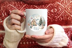 Pastel Watercolor Christmass Scene with Large Text: Baby Product Image 1