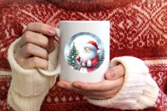 Santa Round Ornament Sublimation PNG Product Image 1