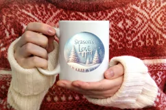 3D Winter Scene with Season's Love Ornament Sublimation PNG Product Image 4