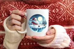 3D Winter Scene with Santa Ornament Sublimation PNG Product Image 4