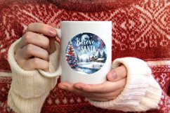 Watercolor Snowflake Round Christmas Ornament Sublimation Product Image 3