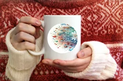 Colorful Pastel Snowflake Ornament Sublimation PNG Product Image 1