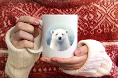 Colorful Polar Bear Round Ornament Sublimation PNG Product Image 3
