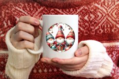 Winter Gnomes Round Ornament Sublimation PNG Product Image 1