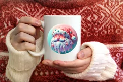 Santa with Melting Edges Round Sticker Ornament Sublimation Product Image 3