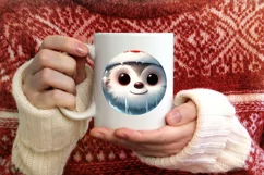 Winter Monkey Portrait with Santa Hat Round Ornament Product Image 4