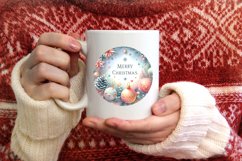 Merry Christmas Round Ornament Sublimation PNG Product Image 3