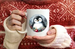 Penguin Christmas Ornament Sublimation PNG Product Image 3
