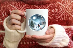 a very simple christmass scene baby it's cold outside round Product Image 3