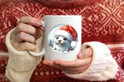 Winter Penguin Round Ornament Sublimation PNG Product Image 3