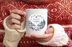 Watercolor Winter Scene with Large Text: Believe in Santa Product Image 3