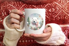Winter Polar Bear Ornament Sublimation PNG Product Image 3