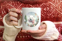 Winter Polar Bear Ornament Sublimation PNG Product Image 3