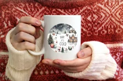 Baby it's Cold Outside Christmas Scene Ornament PNG Product Image 4