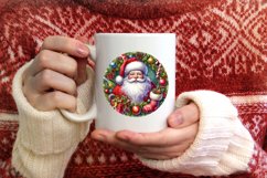 Santa Round Ornament Sublimation PNG Product Image 3