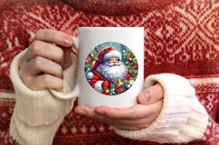 Santa Round Ornament Sublimation PNG Product Image 3