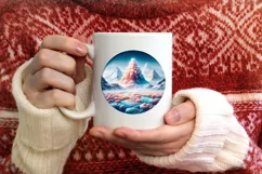 Winter Candy Round Ornament Sublimation PNG Product Image 4