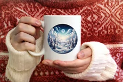 Winter Candy Round Ornament Sublimation PNG Product Image 3