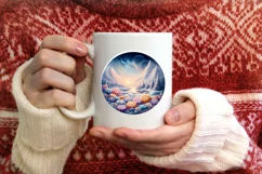 Winter Candy Round Ornament Sublimation PNG Product Image 4