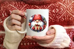 Christmass Gnome Round Ornament PNG Product Image 3