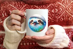 Winter Sloth Portrait Sublimation PNG Product Image 4
