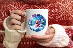 Dog Christmas Scene Ornament PNG Product Image 3