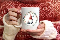 Colorfull Pastel Watercolor Gnome Round Christmas Ornament Product Image 1