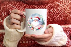 Colorful Pastel Watercolor Santa Round Ornament Sublimation Product Image 3