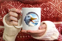 Icy Wall Duck Digital Painting Sublimation PNG Product Image 3