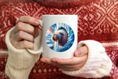 Melting Ice Wall Walrus Digital Painting Sublimation PNG Product Image 3