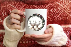 Watercolor Winter Reindeer Ornament Product Image 4