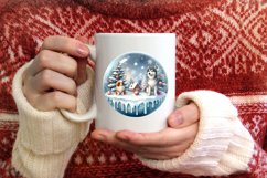 Winter Scene with Dog Sublimation PNG Product Image 4