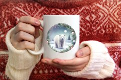 Polar Bear Christmas Ornament Sublimation PNG Product Image 4