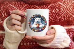 Polar Bear Christmas Ornament Sublimation PNG Product Image 3