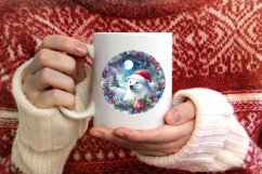 Polar Bear Christmas Ornament Sublimation PNG Product Image 1