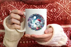 Polar Bear Christmas Ornament Sublimation PNG Product Image 1