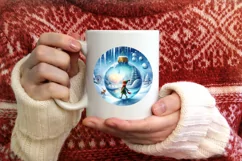 Snow Flake Elf 3D Round Melting Winter PNG Product Image 1