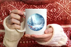 Cow Boy 3D Round Melting Winter PNG Product Image 4
